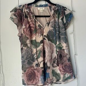 Floral Print Top with Tassels